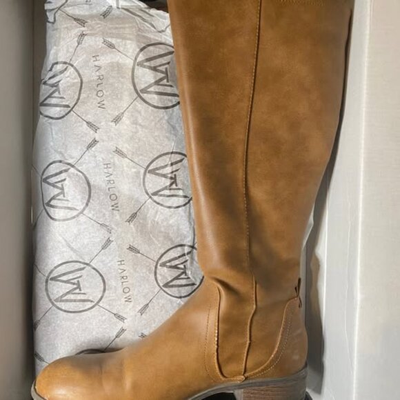 Knee High Harlow 'Sadie' Tan Brown Boots - Picture 2 of 6